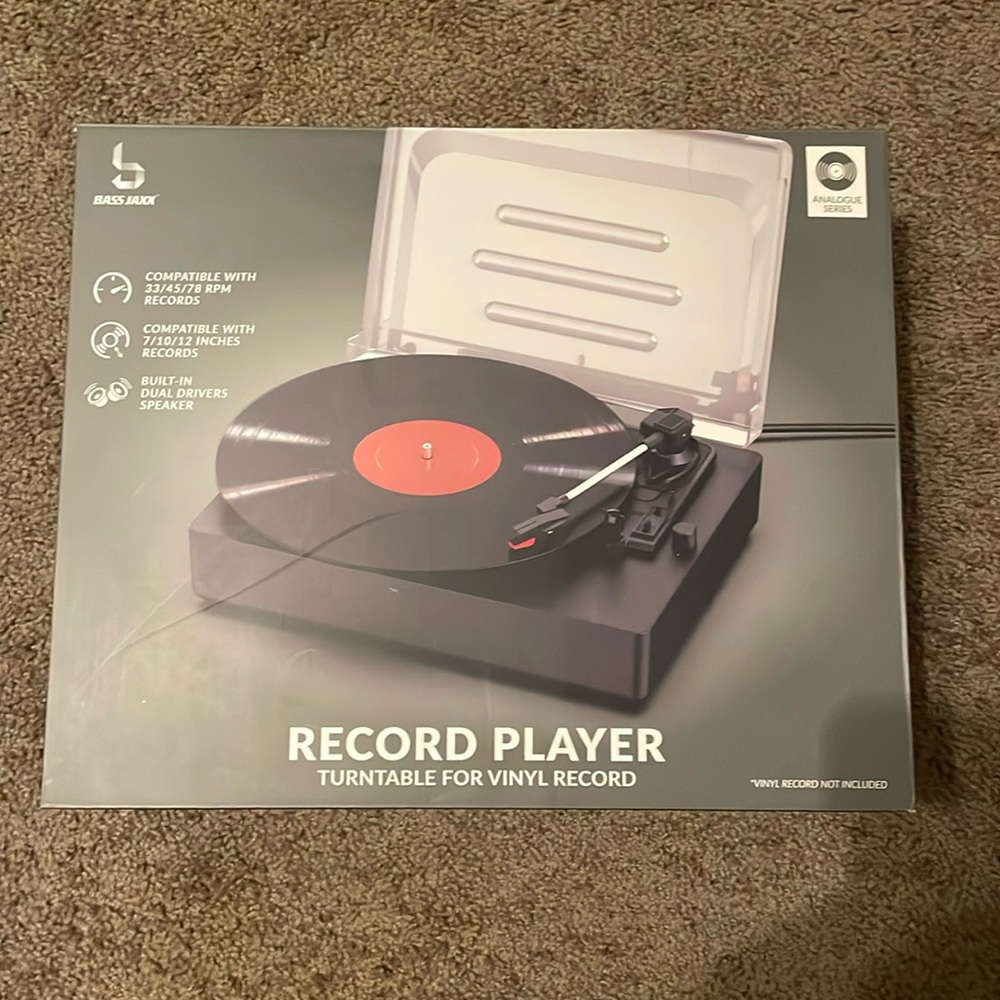 Record player turntable for vinyl records